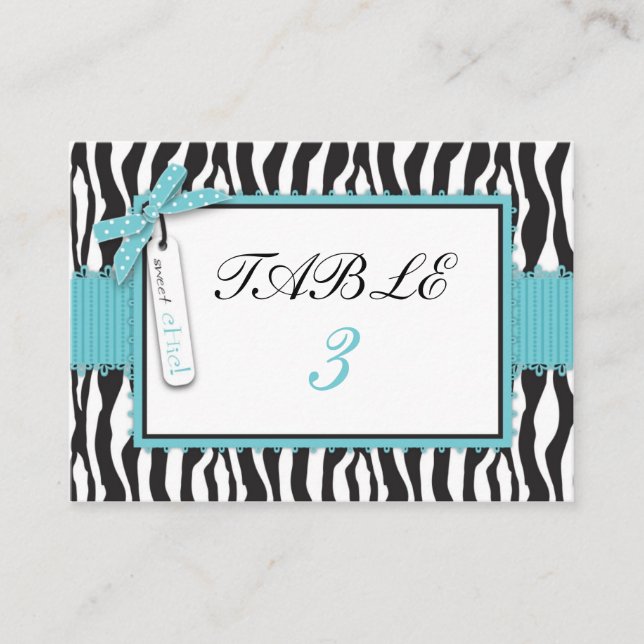 Boutique Chic Boy Table Card Flat (Front)