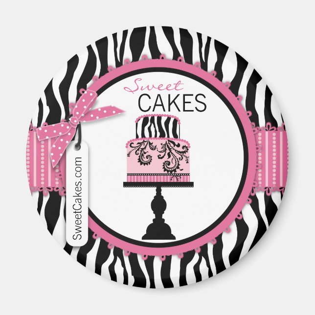 Boutique Chic Cake Bakery Magnet (Front)