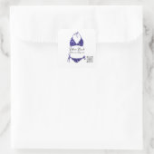 Boutique Clothing Qr Code Blue White Bikini Square Sticker (Bag)