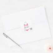 Boutique Clothing Qr Code Rose Pink Bikini Square Sticker (Envelope)