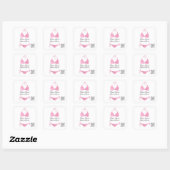 Boutique Clothing Qr Code Rose Pink Bikini Square Sticker (Sheet)