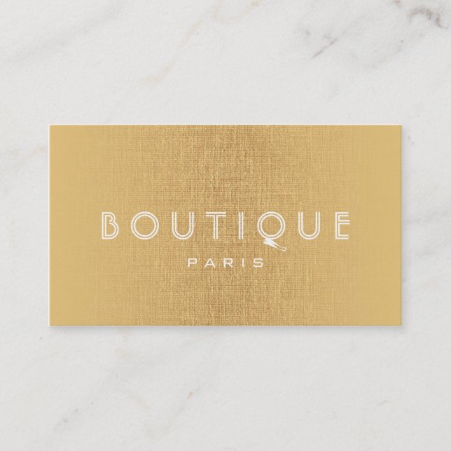 Boutique-Fashion Accessories Gold Linen Card (Front)