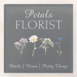 Boutique Florist Business Branding Glass Coaster