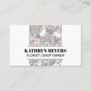 Boutique Flowers Botanical Flower Pattern Business Card