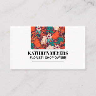 Boutique Flowers Illustrative Flowers Business Card