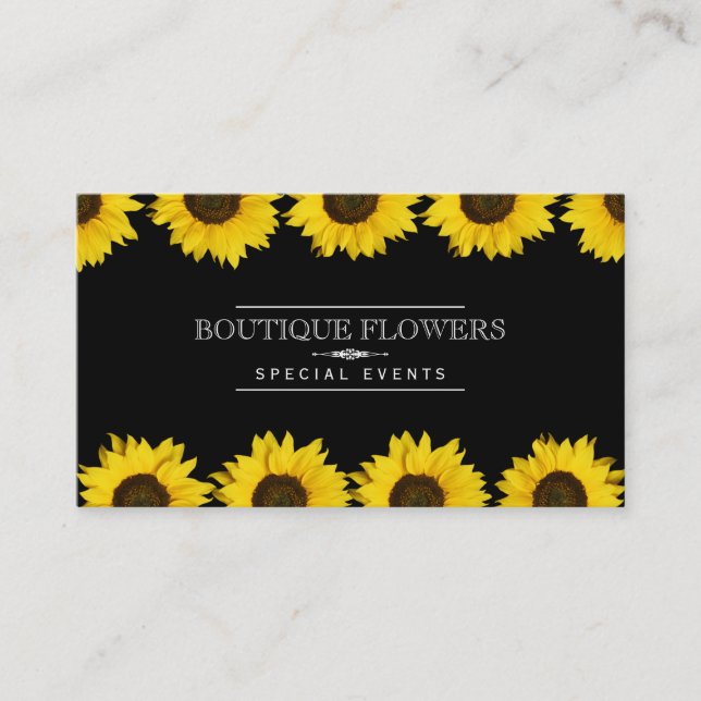 Boutique Flowers | Sun Flowers, small II Business Card (Front)