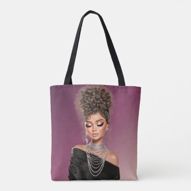 Boutique Glam Amethyst Tote Bag (Back)
