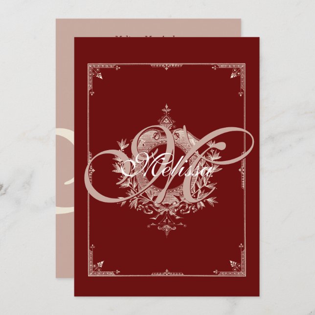 Boutique Grand Opening Invitation Elegant Vintage (Front/Back)