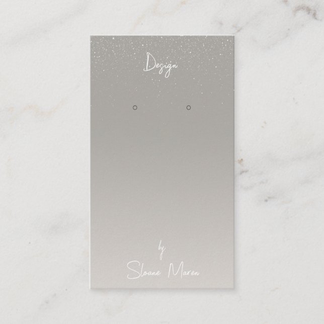 Boutique Grey "Glittery" Earring Display Card (Front)