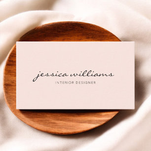 Boutique Minimal Calligraphy Blush Pink Business Card