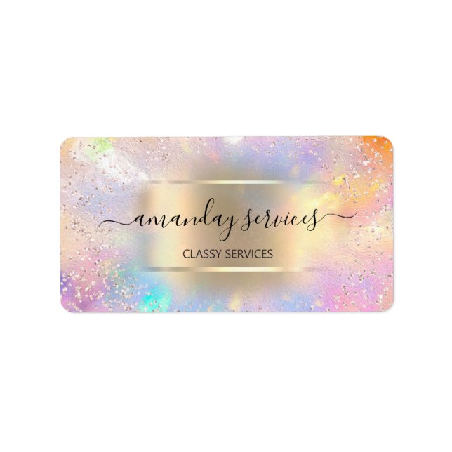 Boutique Online Shop Makeup Gold Holograph Name Label (Front)