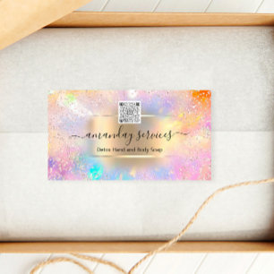 Boutique Online Shop Makeup Gold Holograph QR Code Label