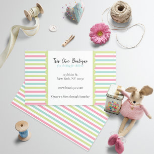 Boutique Pastel Stripes Business Card