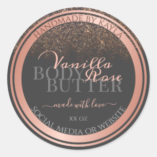 Boutique Product Packaging Labels Grey & Rose Gold