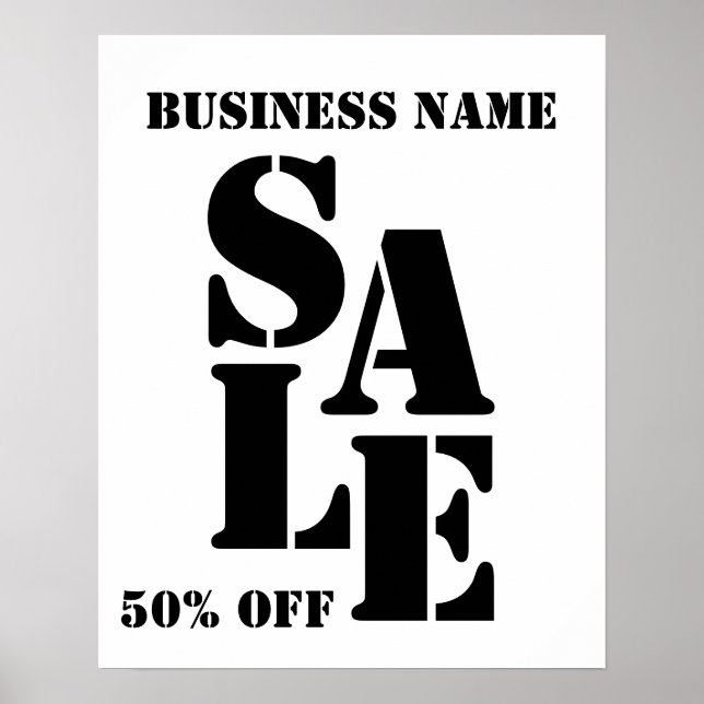 Boutique Sale Sign, Retail Store Signage, Custom Poster (Front)