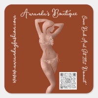Boutique Shop Lingeire QrCode Logo Body Brown Rose