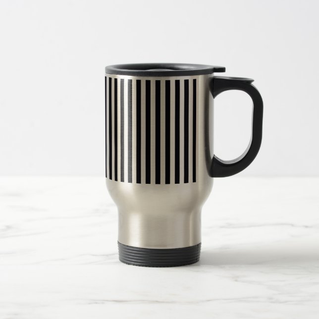 Boutique Stripes Black - Travel Mug (Right)