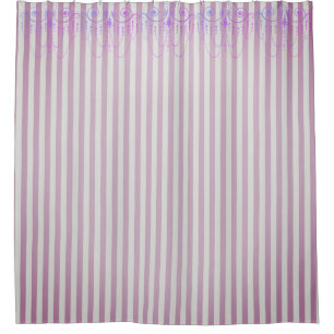 Boutique Stripes Lavender / Chandeliers - Shower Curtain