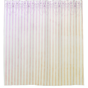 Boutique Stripes Lavender / Chandeliers - Shower Curtain