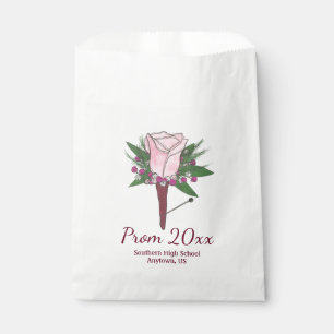 Boutonniere Pink Rose Corsage Flower Prom Wedding Favour Bags