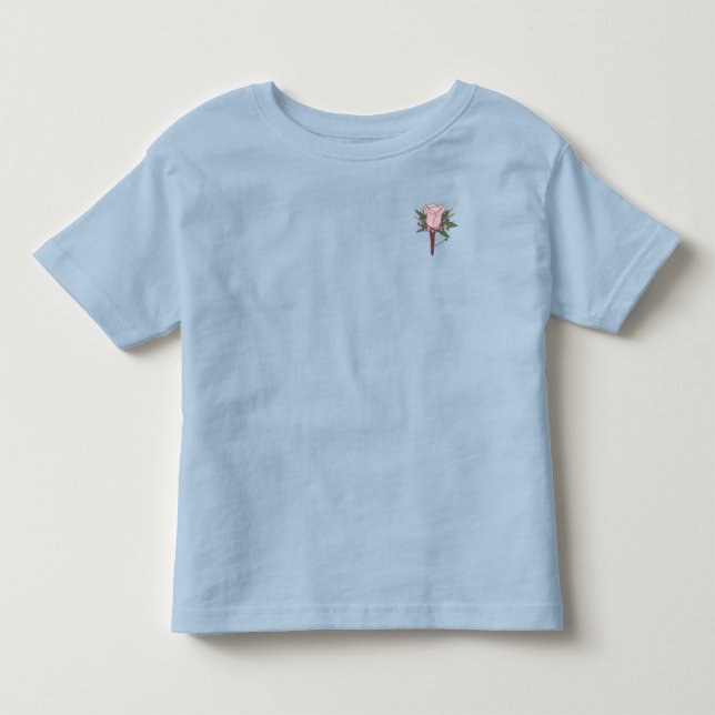 Boutonniere Rose Flower Wedding Ring Bearer Toddler T-Shirt (Front)