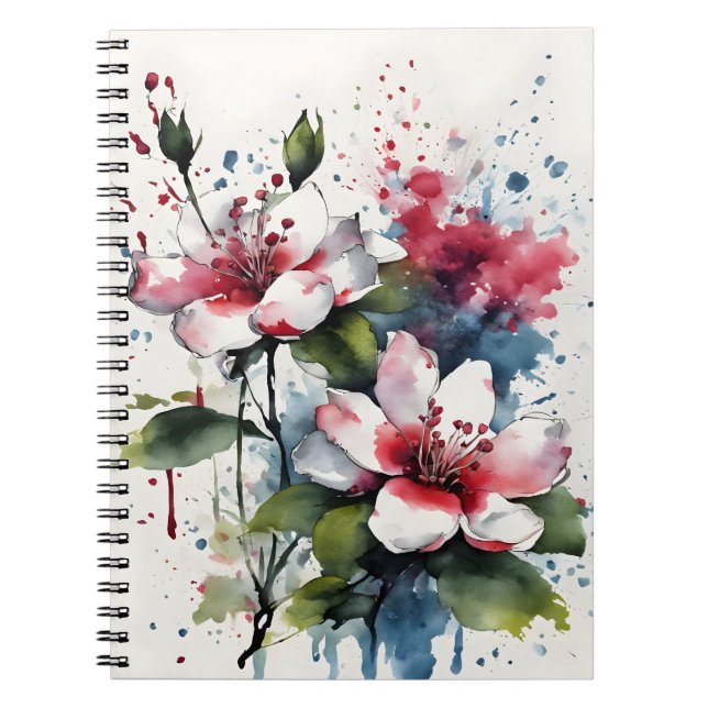 Bouvardia - Watercolor flowers Notebook (Front)