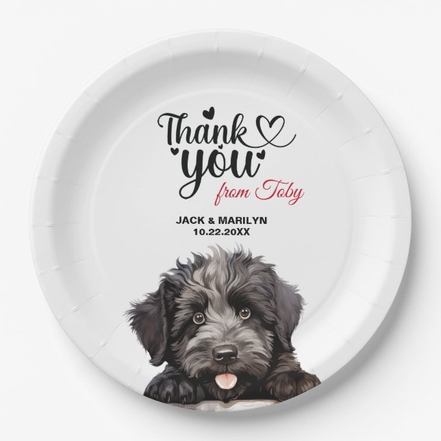 Bouvier des Flanders dog Wedding Reception Paper Plate (Front)