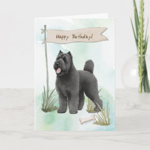 Bouvier des Flandres Breed Dog Under Birthday Sign Card