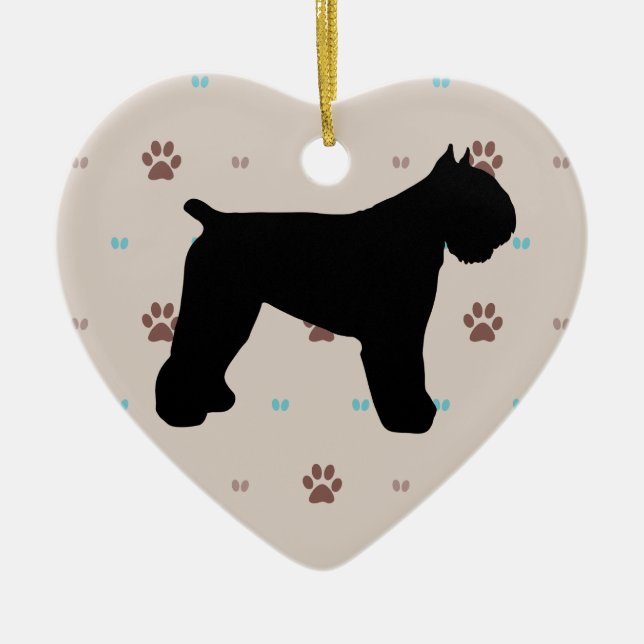 Bouvier des Flandres Ceramic Tree Decoration (Front)