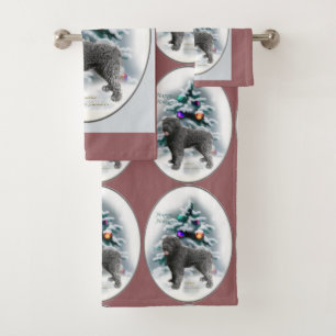 Bouvier des Flandres Christmas Bath Towel Set