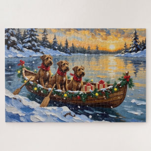 Bouvier des Flandres Christmas Boat Holiday Jigsaw Puzzle