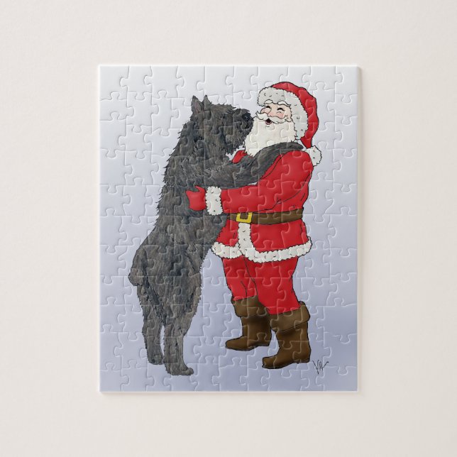 Bouvier des Flandres Christmas Greeting Jigsaw Puzzle (Vertical)