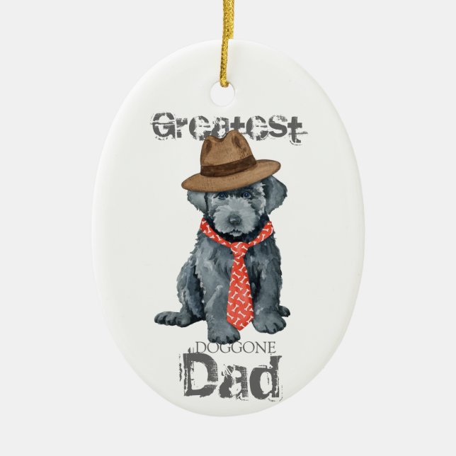 Bouvier des Flandres Dad Ceramic Ornament (Front)