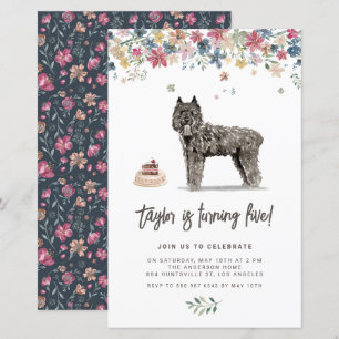 Bouvier des Flandres Dog Birthday Invitation