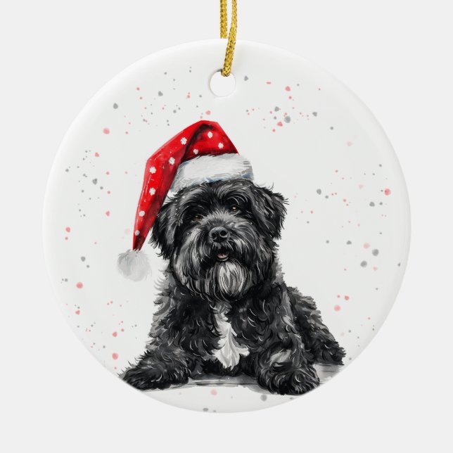Bouvier des Flandres Dog Christmas Personalized Ceramic Tree Decoration (Front)