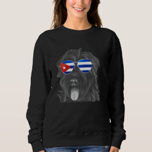 Bouvier des Flandres Dog Cuba Flag Sunglasses Sweatshirt