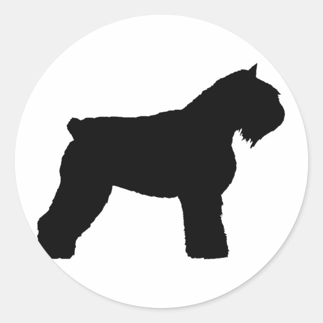 Bouvier des Flandres Dog (in black) Classic Round Sticker (Front)
