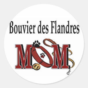 Bouvier des Flandres Dog MOM Classic Round Sticker