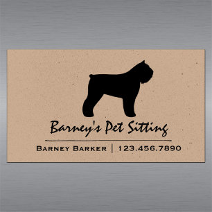 Bouvier des Flandres Dog Silhouette Magnetic Business Card