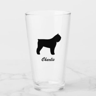 Bouvier des Flandres Dog Silhouette Personalised Glass