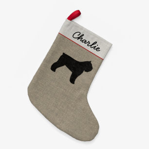 Bouvier des Flandres Dog Silhouette Personalised Small Christmas Stocking