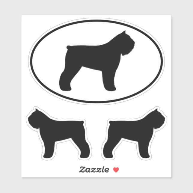 Bouvier des Flandres Dog Silhouettes Sticker Set (Sheet)