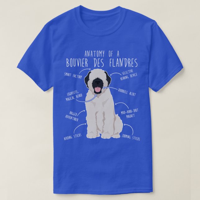 Bouvier Des Flandres Fawn Cream Dog Anatomy T-Shirt (Design Front)