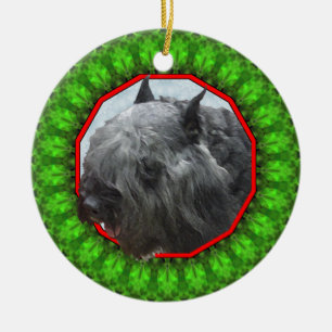 Bouvier des Flandres Happy Howliday Ceramic Tree Decoration