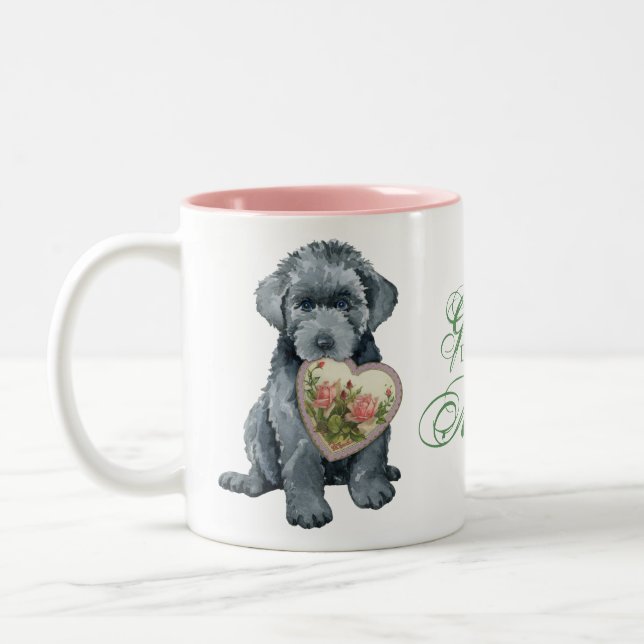 Bouvier des Flandres Heart Mum Two-Tone Coffee Mug (Left)