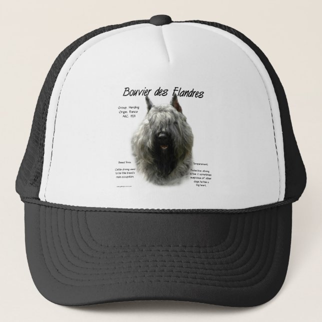 Bouvier des Flandres History Design Trucker Hat (Front)