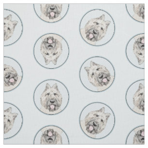 Bouvier des Flandres Painting Fawn Brindle Dog Art Fabric
