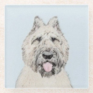 Bouvier des Flandres Painting - Original Dog Art Glass Coaster