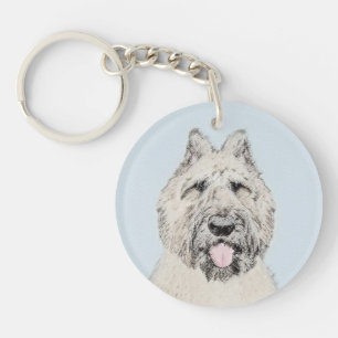 Bouvier des Flandres Painting - Original Dog Art Key Ring