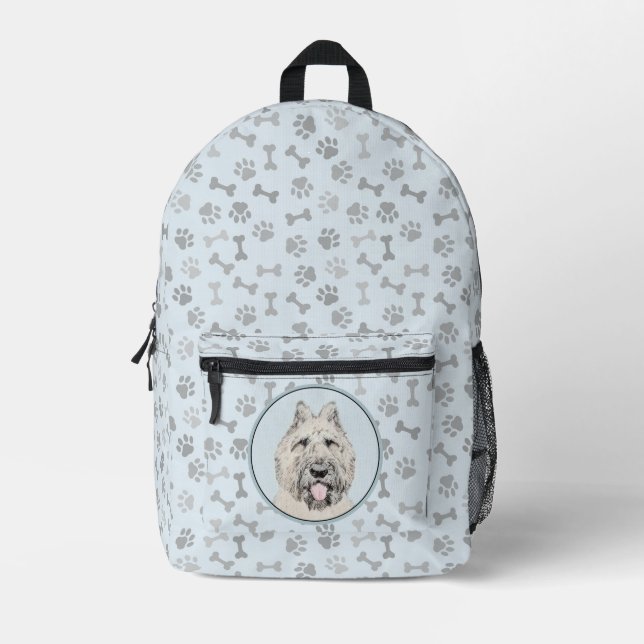 Bouvier des Flandres Painting - Original Dog Art Printed Backpack (Front)